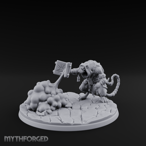 Spell Hurling Ratfolk Priest Miniature for Dungeons and Dragons, Pathfinder or other TTRPGs