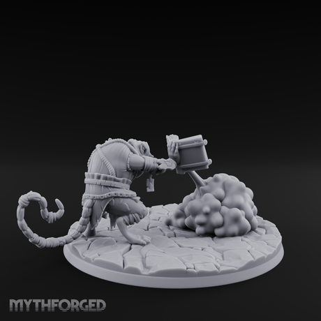 Spell Hurling Ratfolk Priest Miniature for Dungeons and Dragons, Pathfinder or other TTRPGs