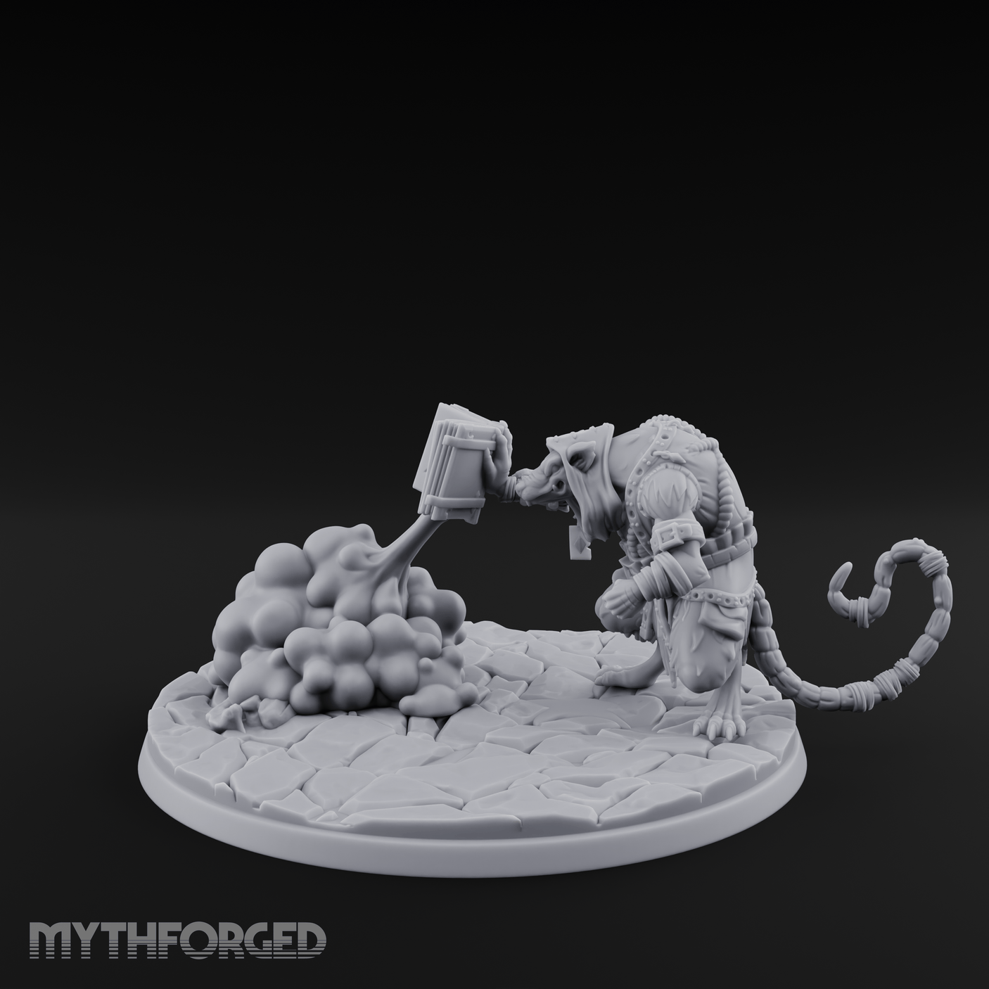 Spell Hurling Ratfolk Priest Miniature for Dungeons and Dragons, Pathfinder or other TTRPGs