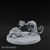 Spell Hurling Ratfolk Priest Miniature for Dungeons and Dragons, Pathfinder or other TTRPGs