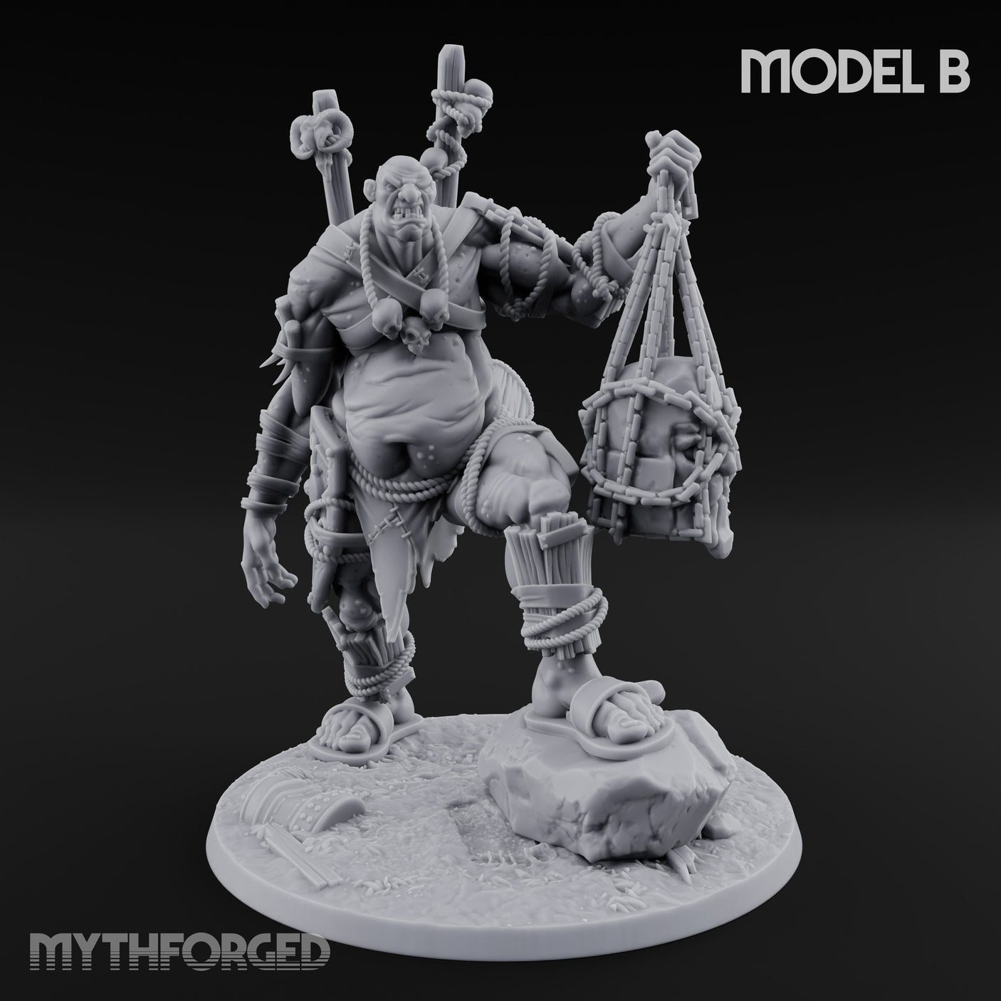 Prisoner Dangling Hill Giant Marauders B Miniature for Dungeons and Dragons, Pathfinder or other TTRPGs