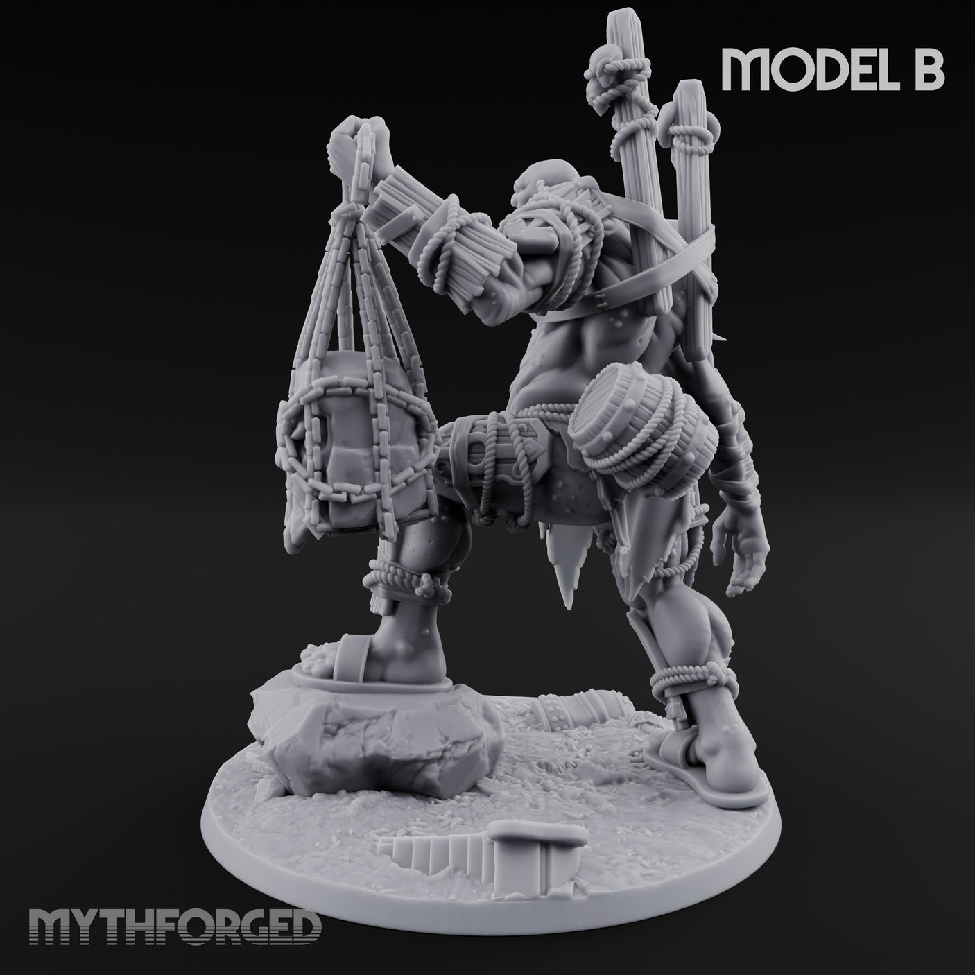 Prisoner Dangling Hill Giant Marauders B Miniature for Dungeons and Dragons, Pathfinder or other TTRPGs