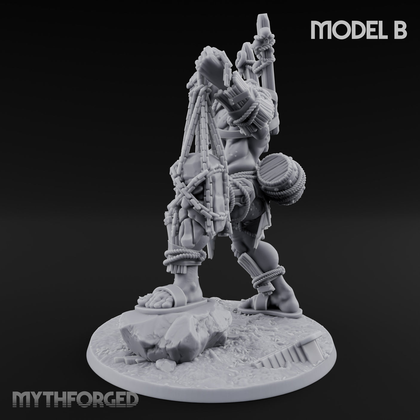 Prisoner Dangling Hill Giant Marauders B Miniature for Dungeons and Dragons, Pathfinder or other TTRPGs