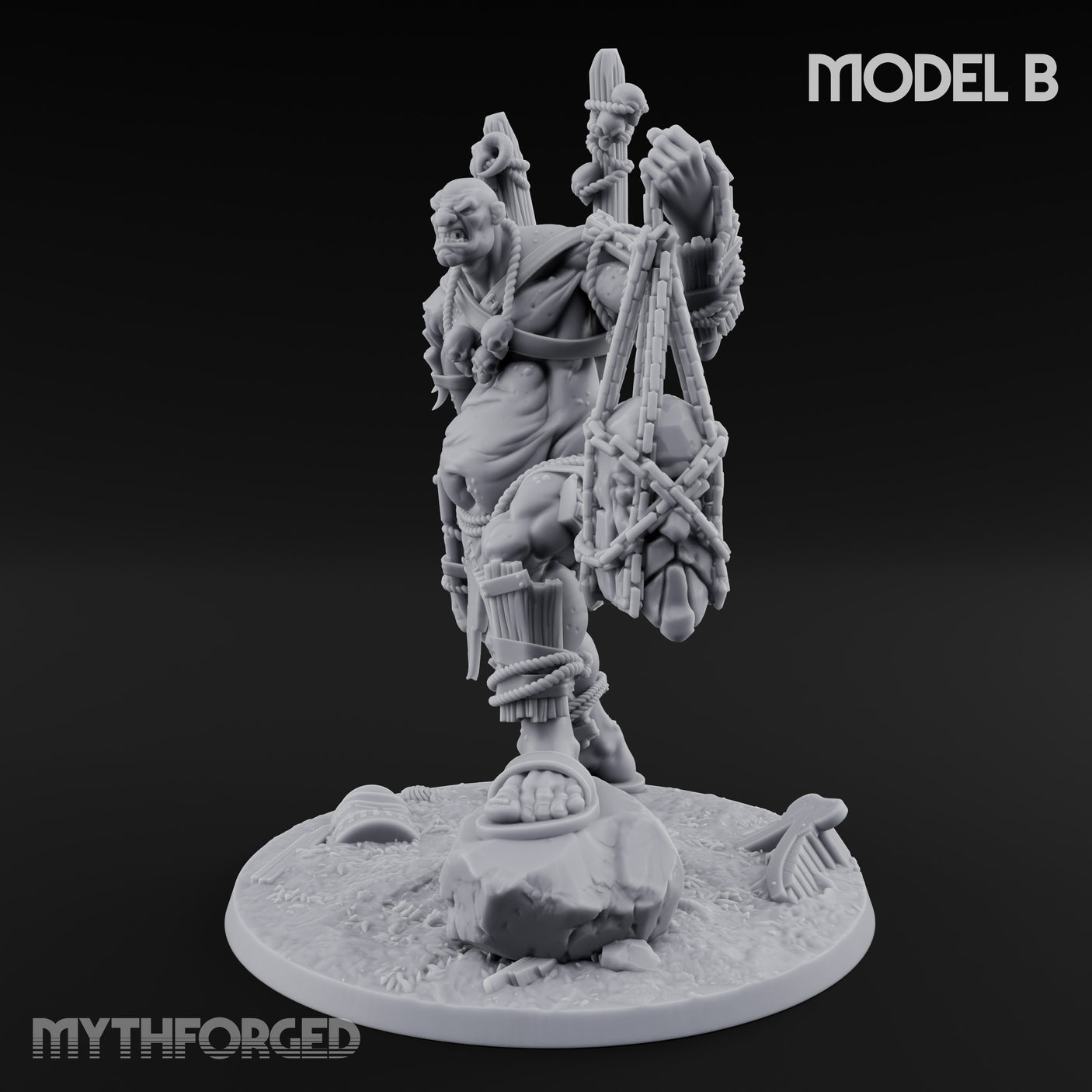 Prisoner Dangling Hill Giant Marauders B Miniature for Dungeons and Dragons, Pathfinder or other TTRPGs