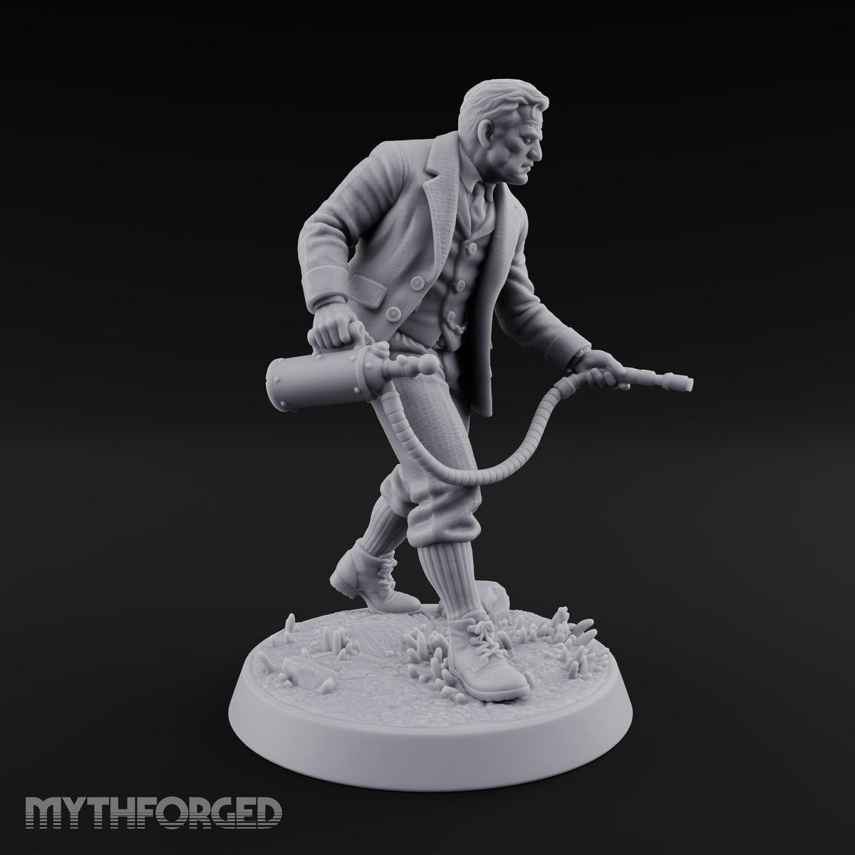 Tenure Cannot Save Him Now Human Professor with Canister Sprayer and Hose