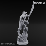 Perched And Brandishing Rakshasa Prowlers Miniature for Dungeons and Dragons, Pathfinder or other TTRPGs