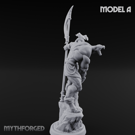 Perched And Brandishing Rakshasa Prowlers A Miniature for Dungeons and Dragons, Pathfinder or other TTRPGs