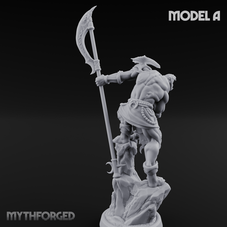 Perched And Brandishing Rakshasa Prowlers A Miniature for Dungeons and Dragons, Pathfinder or other TTRPGs