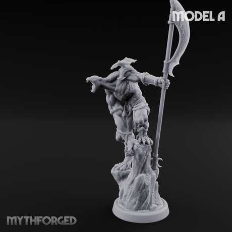Perched And Brandishing Rakshasa Prowlers A Miniature for Dungeons and Dragons, Pathfinder or other TTRPGs