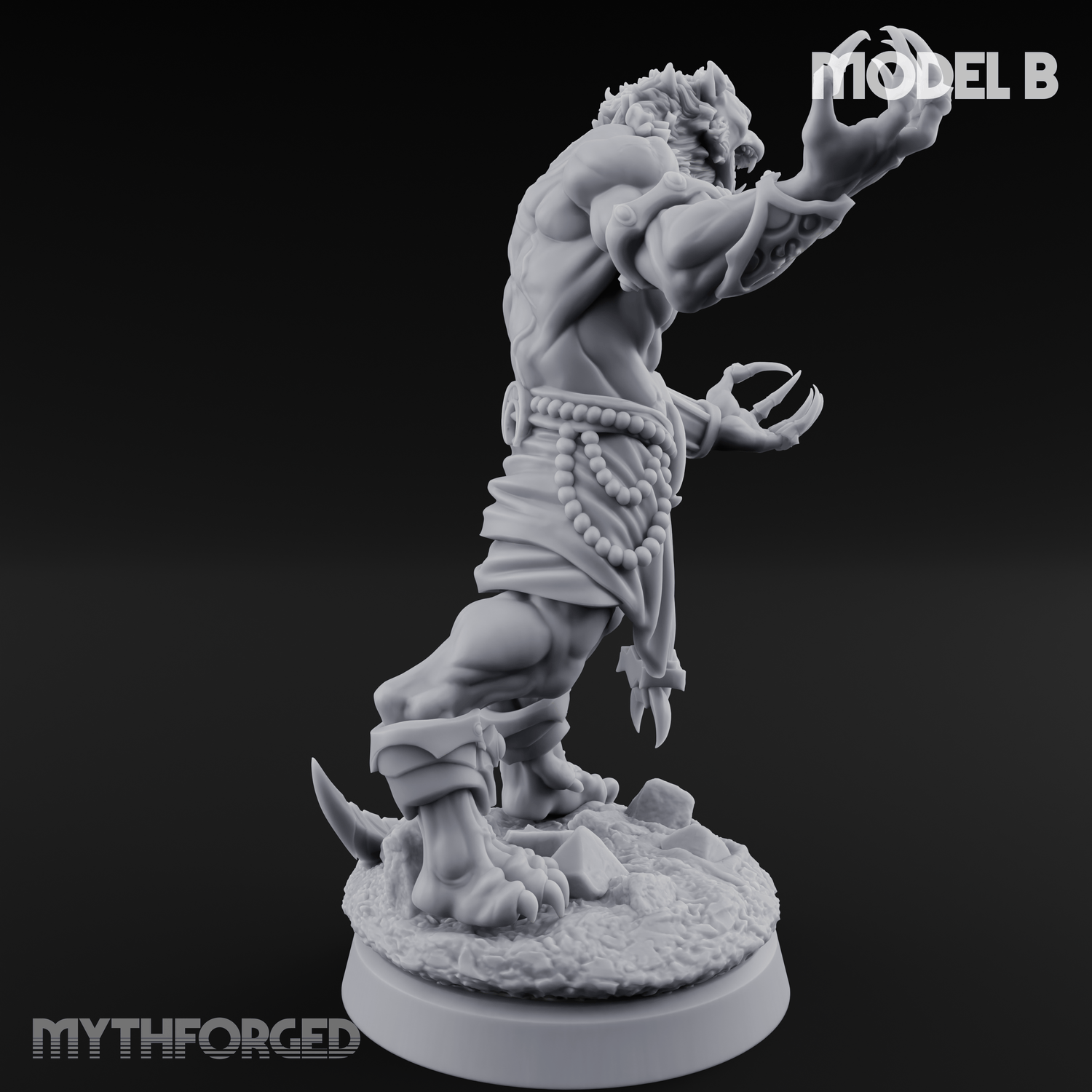 Perched And Brandishing Rakshasa Prowlers B Miniature for Dungeons and Dragons, Pathfinder or other TTRPGs