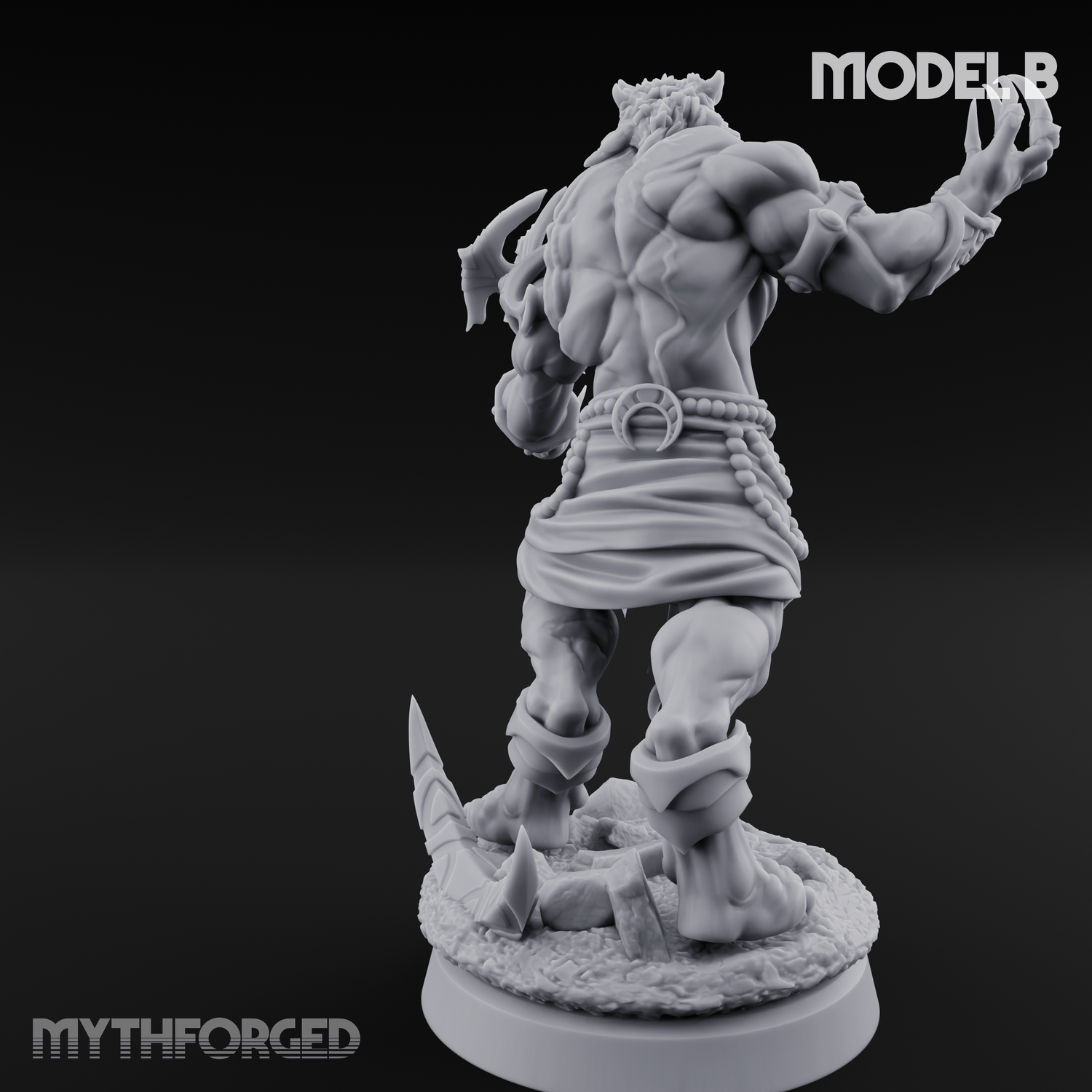 Perched And Brandishing Rakshasa Prowlers B Miniature for Dungeons and Dragons, Pathfinder or other TTRPGs