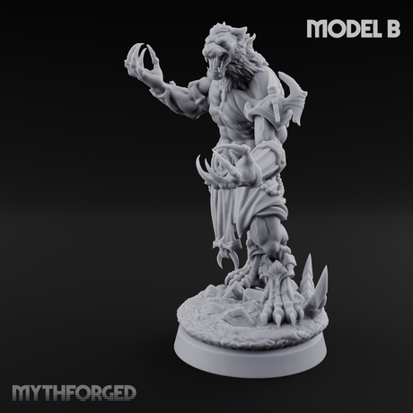 Perched And Brandishing Rakshasa Prowlers B Miniature for Dungeons and Dragons, Pathfinder or other TTRPGs