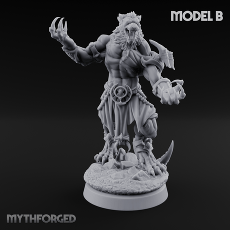 Perched And Brandishing Rakshasa Prowlers B Miniature for Dungeons and Dragons, Pathfinder or other TTRPGs