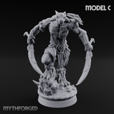 Perched And Brandishing Rakshasa Prowlers Miniature for Dungeons and Dragons, Pathfinder or other TTRPGs