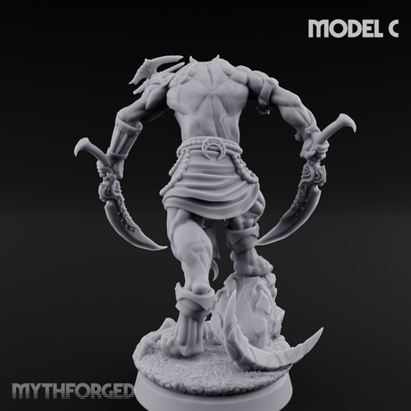 Perched And Brandishing Rakshasa Prowlers C Miniature for Dungeons and Dragons, Pathfinder or other TTRPGs