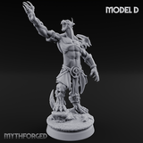 Perched And Brandishing Rakshasa Prowlers D Miniature for Dungeons and Dragons, Pathfinder or other TTRPGs