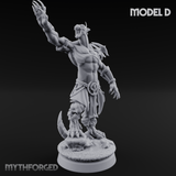 Perched And Brandishing Rakshasa Prowlers Miniature for Dungeons and Dragons, Pathfinder or other TTRPGs