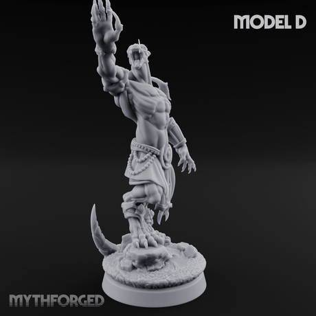 Perched And Brandishing Rakshasa Prowlers D Miniature for Dungeons and Dragons, Pathfinder or other TTRPGs