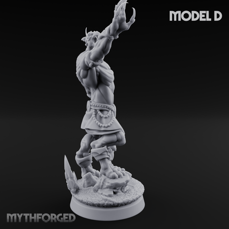 Perched And Brandishing Rakshasa Prowlers D Miniature for Dungeons and Dragons, Pathfinder or other TTRPGs