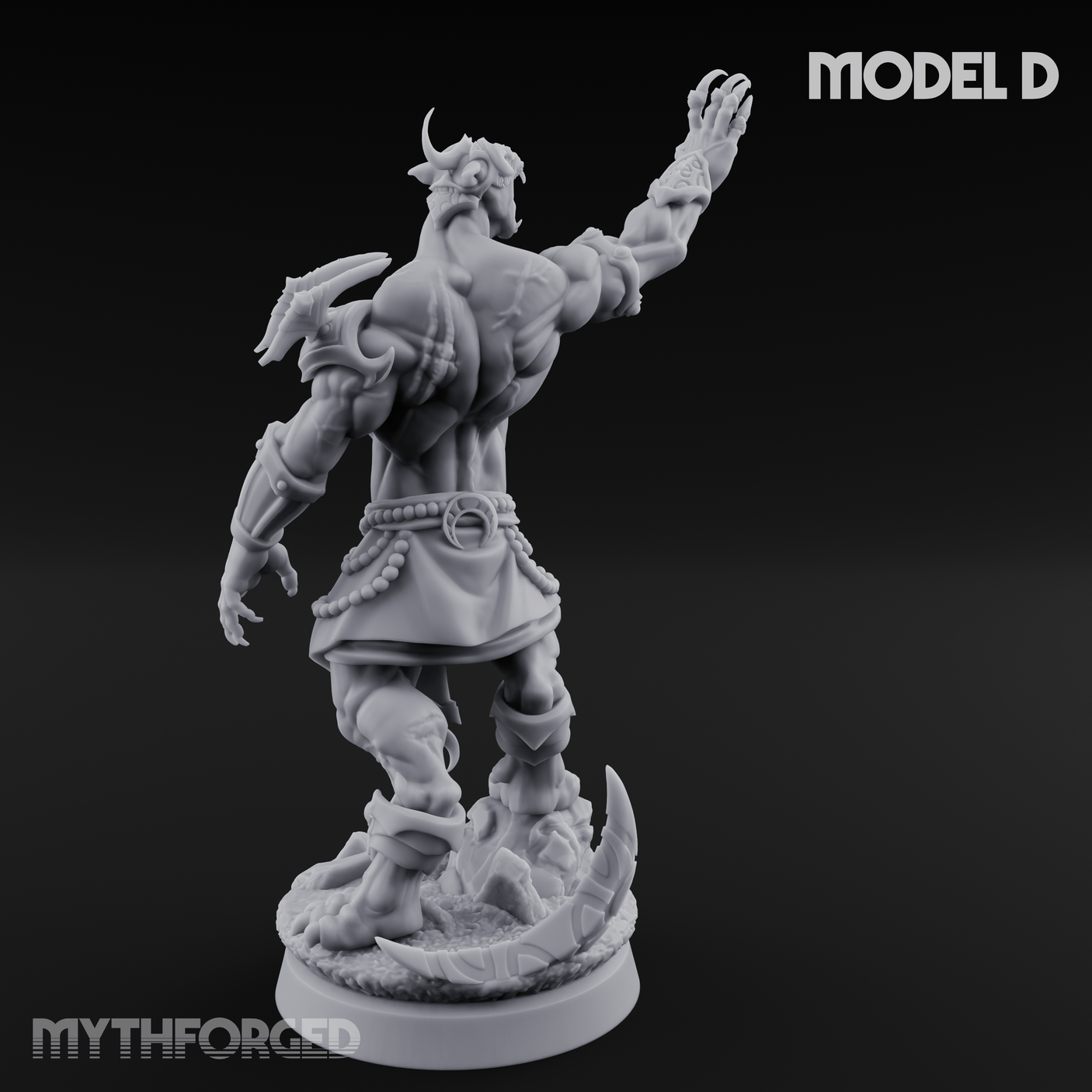 Perched And Brandishing Rakshasa Prowlers D Miniature for Dungeons and Dragons, Pathfinder or other TTRPGs