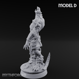 Perched And Brandishing Rakshasa Prowlers D Miniature for Dungeons and Dragons, Pathfinder or other TTRPGs