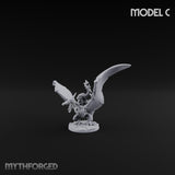 Pterror Riding Lizardfolk Beast Rider C Miniature for Dungeons and Dragons, Pathfinder or other TTRPGs