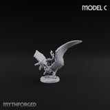 Pterror Riding Lizardfolk Beast Riders Miniature for Dungeons and Dragons, Pathfinder or other TTRPGs