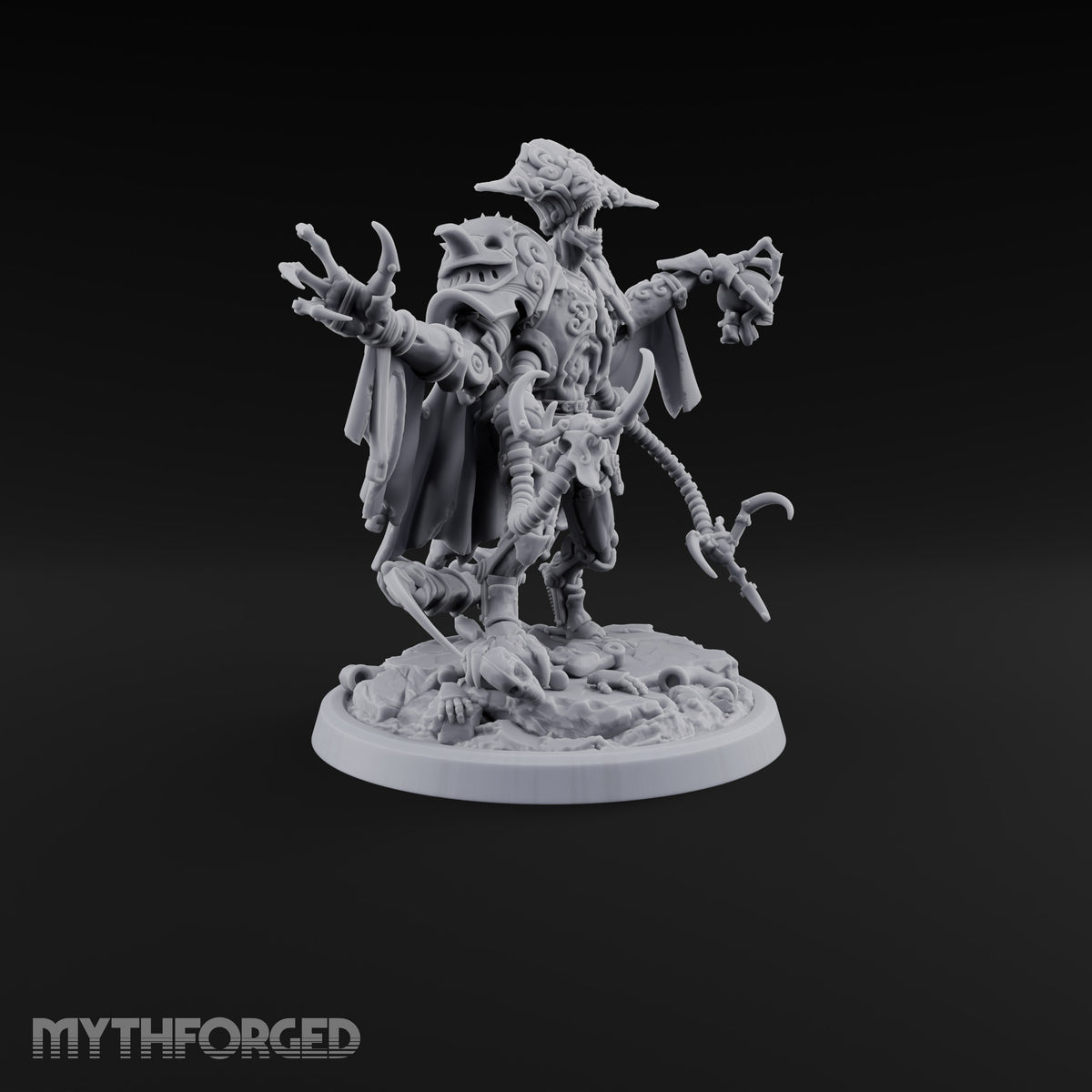 Hands to Spare Warforged Automaton with Hooked Hose Arms and Tattered Cape