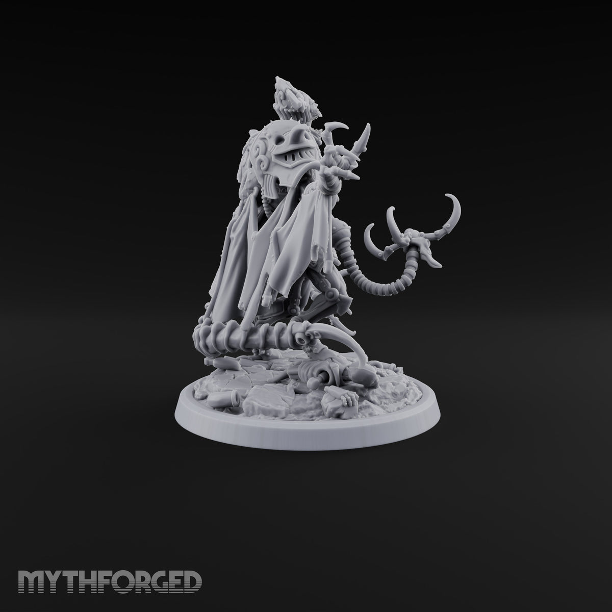 Hands to Spare Warforged Automaton with Hooked Hose Arms and Tattered Cape