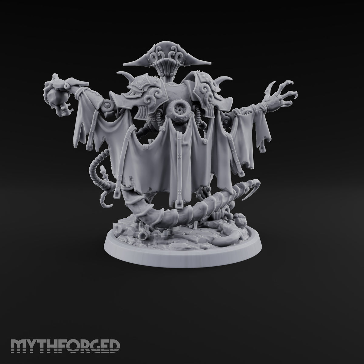 Hands to Spare Warforged Automaton with Hooked Hose Arms and Tattered Cape