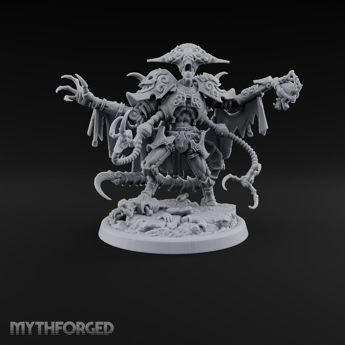 Hands to Spare Warforged Automaton with Hooked Hose Arms and Tattered Cape