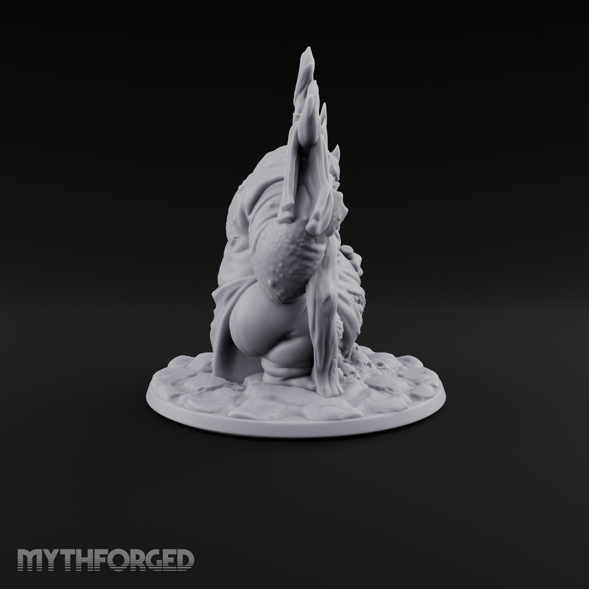 Gut Feeling Hezrou Fiend Demon with Flaming Staff