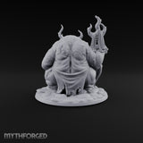 Gut Feeling Hezrou Fiend Demon with Flaming Staff