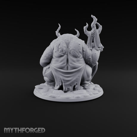 Gut Feeling Hezrou Fiend Demon with Flaming Staff