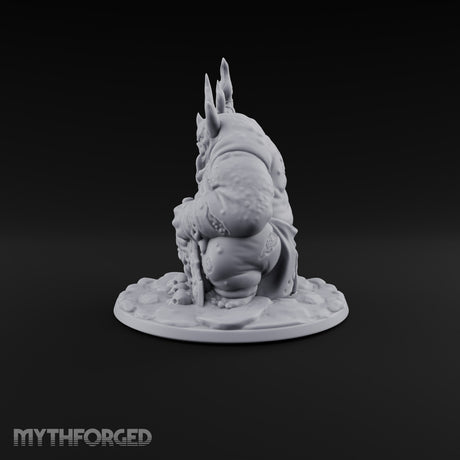 Gut Feeling Hezrou Fiend Demon with Flaming Staff