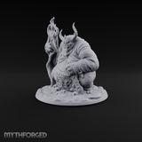 Gut Feeling Hezrou Fiend Demon with Flaming Staff