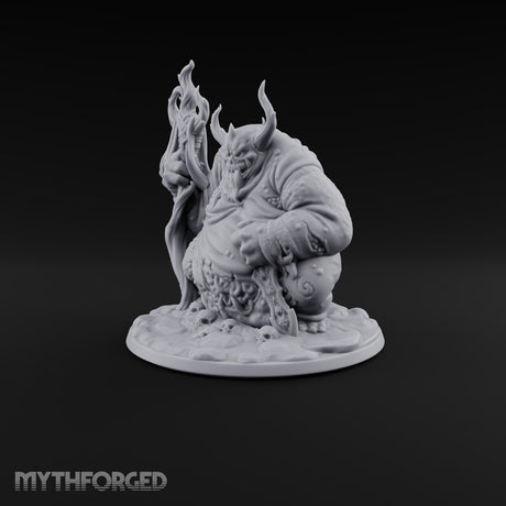 Gut Feeling Hezrou Fiend Demon with Flaming Staff