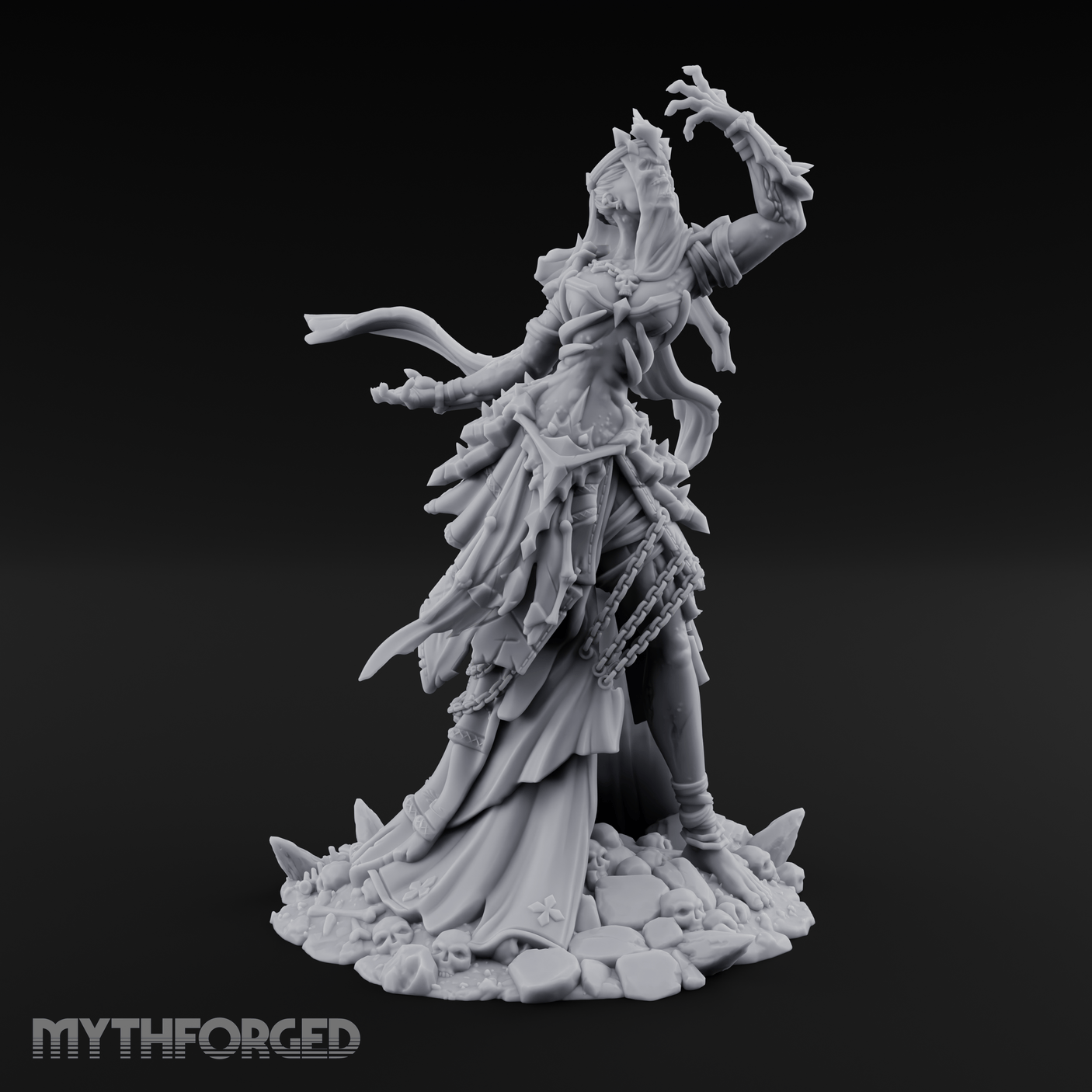 Veiled Banshee Queen Miniature for Dungeons and Dragons, Pathfinder or other TTRPGs
