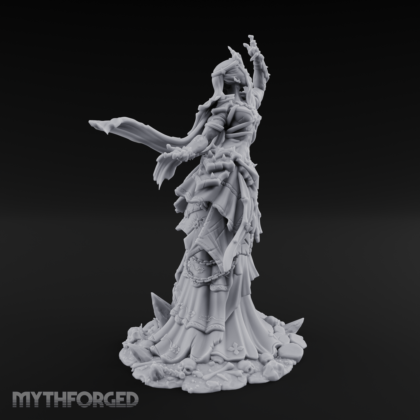 Veiled Banshee Queen Miniature for Dungeons and Dragons, Pathfinder or other TTRPGs