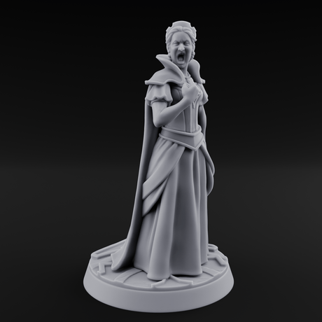 Shrieking Mad Human Queen Miniature for Dungeons and Dragons, Pathfinder or other TTRPGs