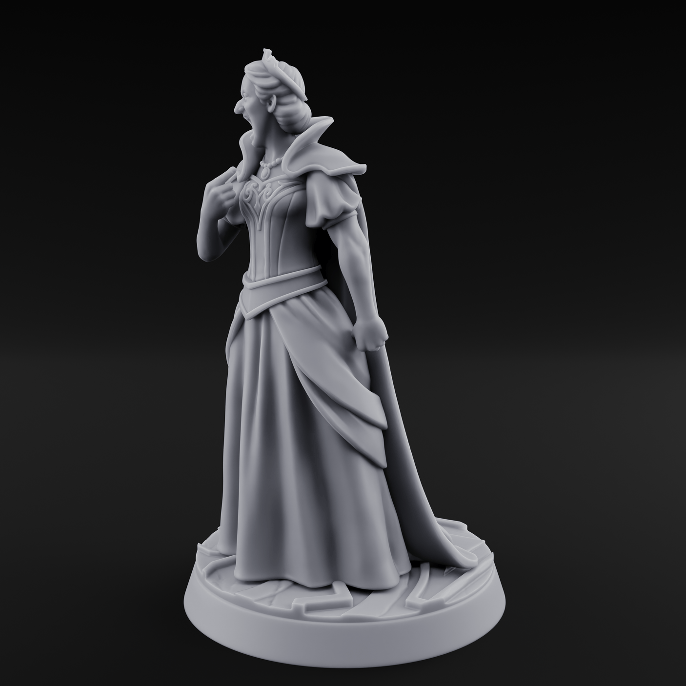 Shrieking Mad Human Queen Miniature for Dungeons and Dragons, Pathfinder or other TTRPGs