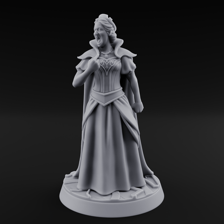 Shrieking Mad Human Queen Miniature for Dungeons and Dragons, Pathfinder or other TTRPGs