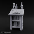 Quill-Inked Bottle-Topped Scholar's Writing Desk Miniature for Dungeons and Dragons, Pathfinder or other TTRPGs