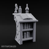 Quill-Inked Bottle-Topped Scholar's Writing Desk Miniature for Dungeons and Dragons, Pathfinder or other TTRPGs