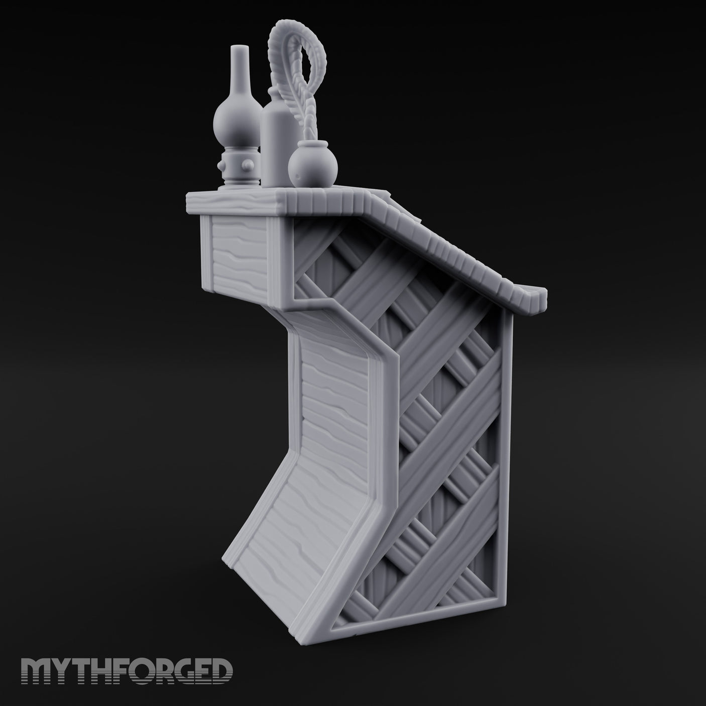 Quill-Inked Bottle-Topped Scholar's Writing Desk Miniature for Dungeons and Dragons, Pathfinder or other TTRPGs