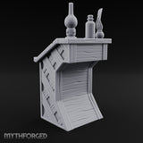 Quill-Inked Bottle-Topped Scholar's Writing Desk Miniature for Dungeons and Dragons, Pathfinder or other TTRPGs