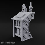 Quill-Inked Bottle-Topped Scholar's Writing Desk Miniature for Dungeons and Dragons, Pathfinder or other TTRPGs