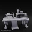 Quill-Stood Scroll-Draped Scholar's Writing Desk