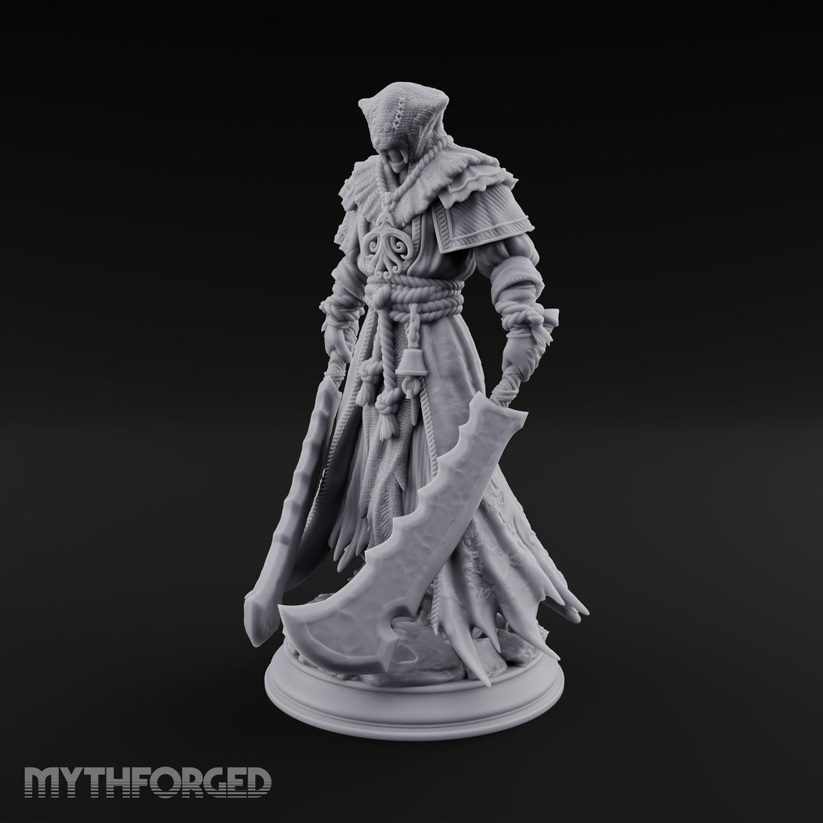 Both Cleavers Down, Nobody Home Human Hooded Cultist with Twin Cleaver Blades