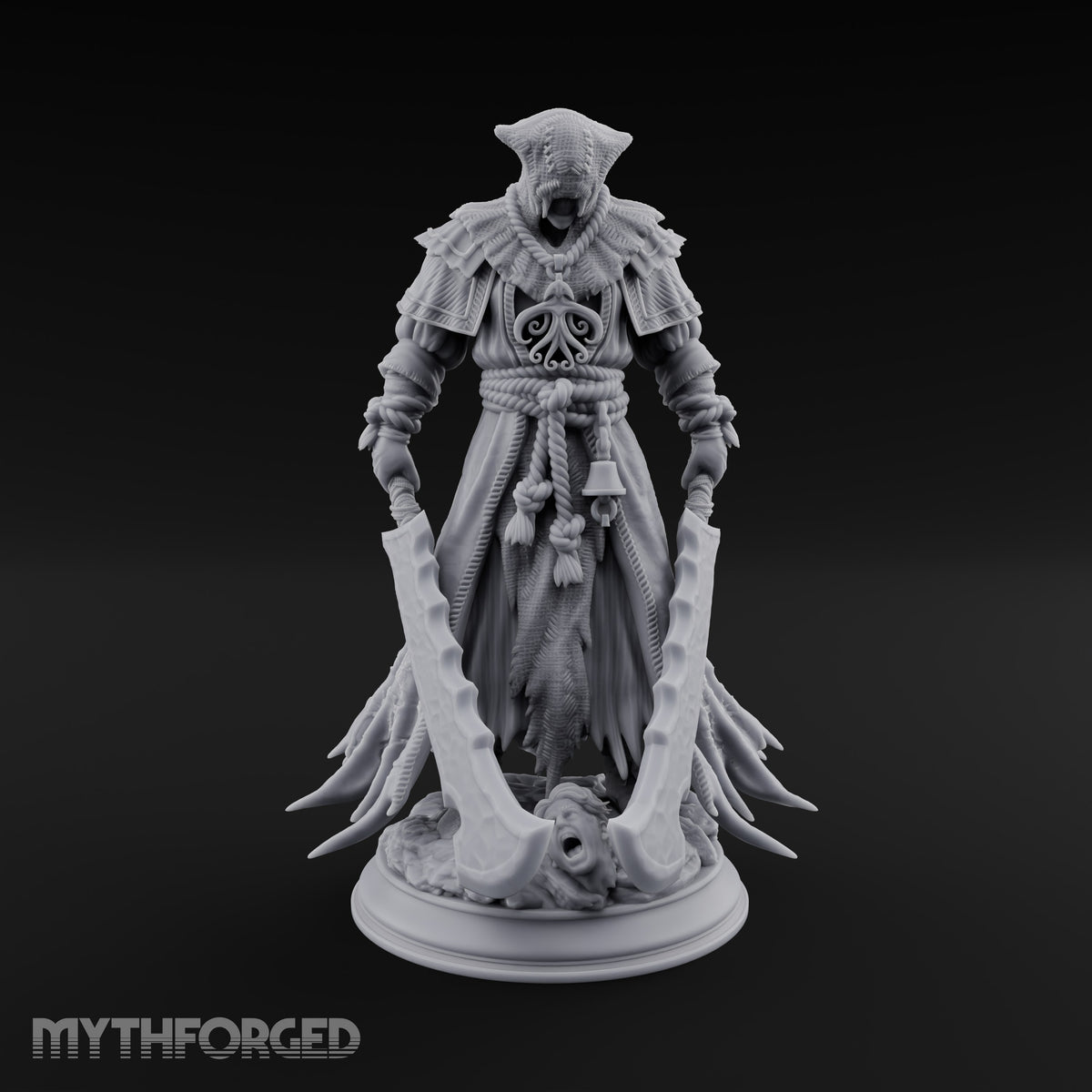 Both Cleavers Down, Nobody Home Human Hooded Cultist with Twin Cleaver Blades